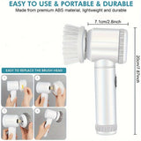 Electric Spin Scrubber With 5 Replaceable Brush Head Power  Electric Cleaning Brush Handheld Rechargeable Shower Scrubber